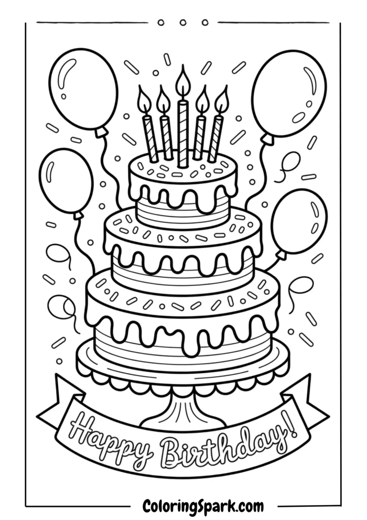 A birthday cake with three layers
