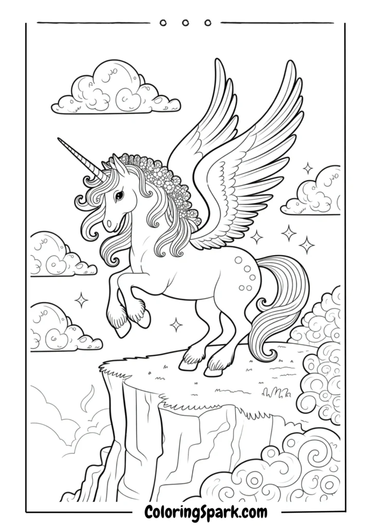 A fantasy unicorn horse