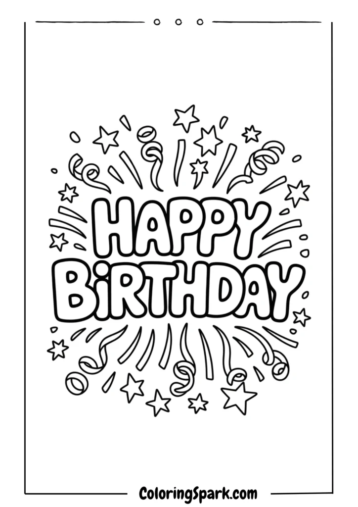 Happy Birthday’ written in big bubble letters