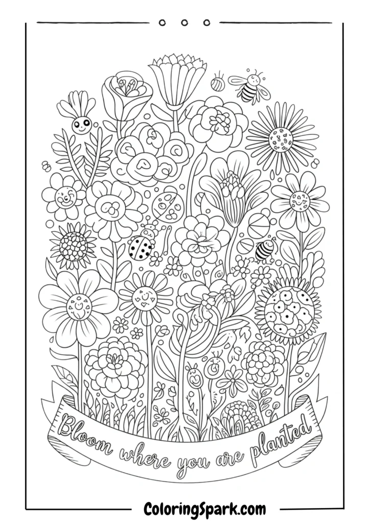 Ornate flower field with dozens