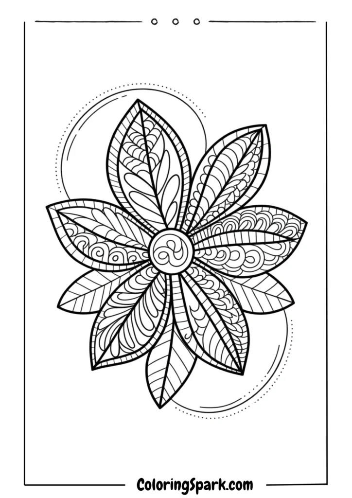 Stylized zentangle flower