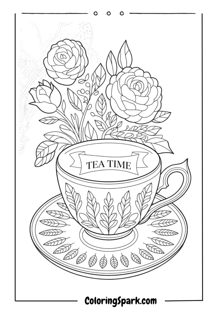 Vintage tea cup and saucer with floral