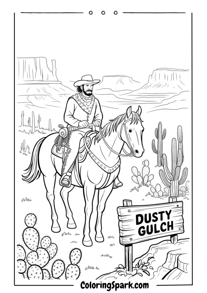 cowboy riding a horse in the Wild West