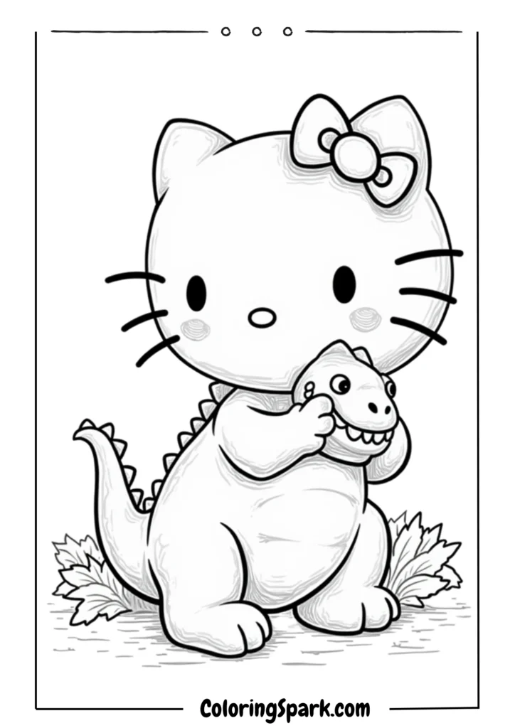 hello kitty with dinosaur