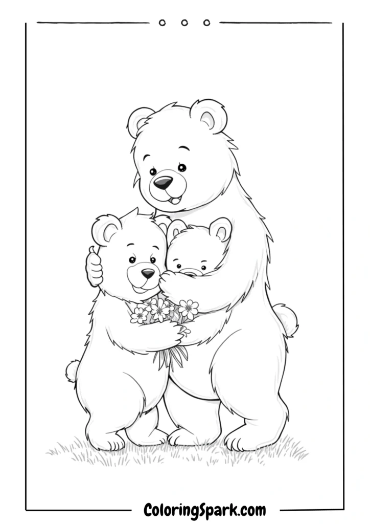 mama bear hugging baby