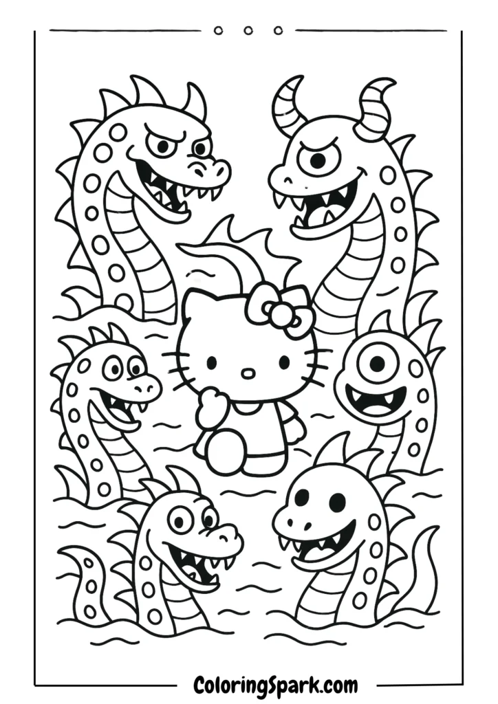 serpent monstre with Hello Kitty