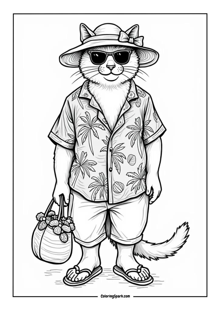 Beach Vacation Cat