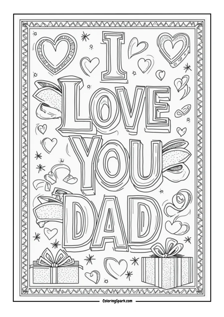 I Love You Dad_ Heart Banner