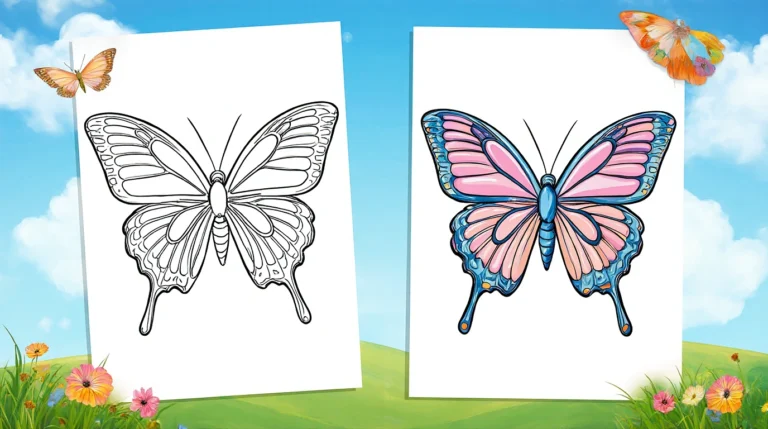 bUTTERFLY COLORING PAGES