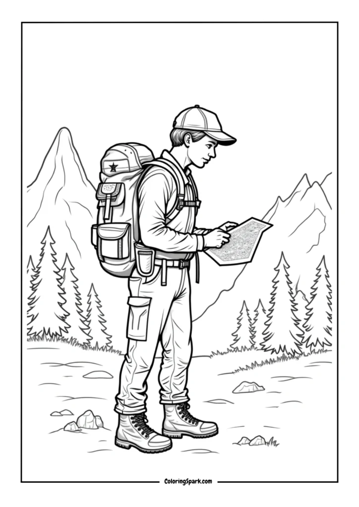 father in hiking gear