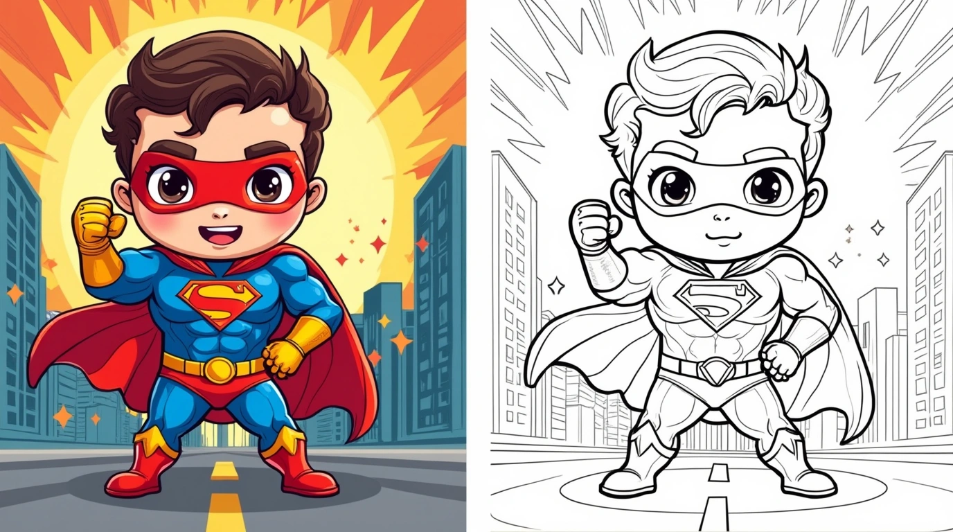 Superhero coloring pages