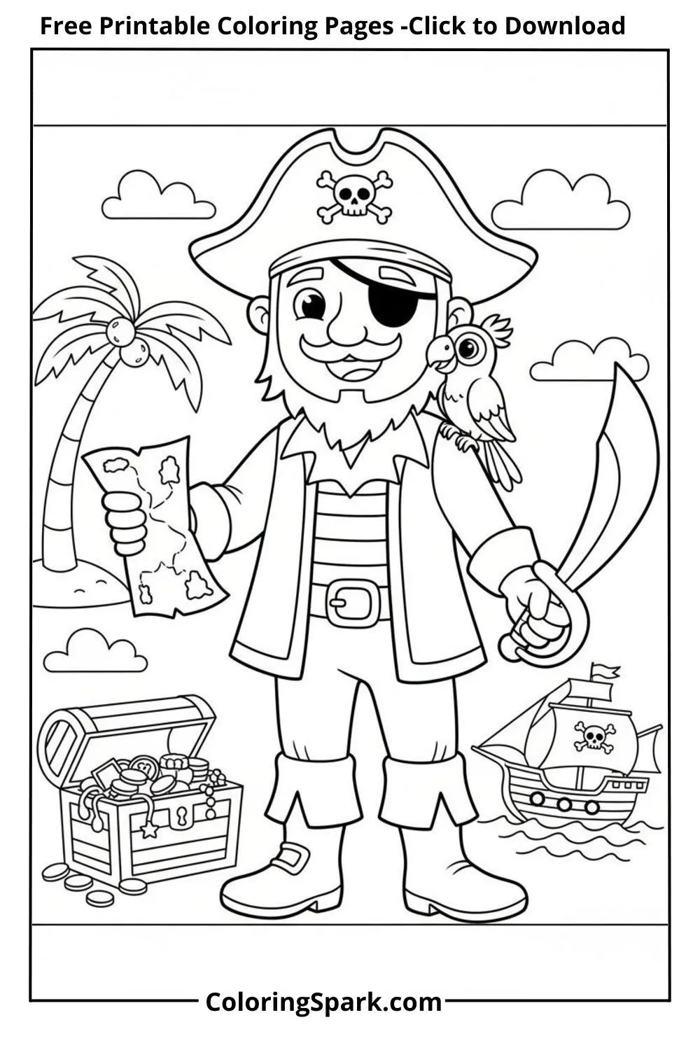 Pirate Coloring Pages-detailed pirate coloring pages for adults