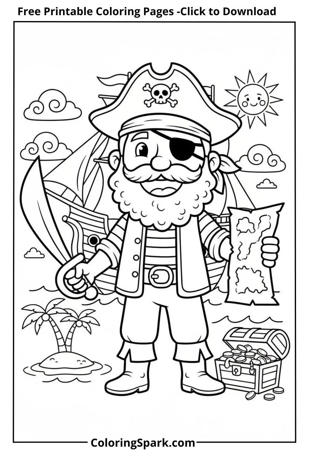Pirate Coloring Pages-pirate ship coloring sheets printable
