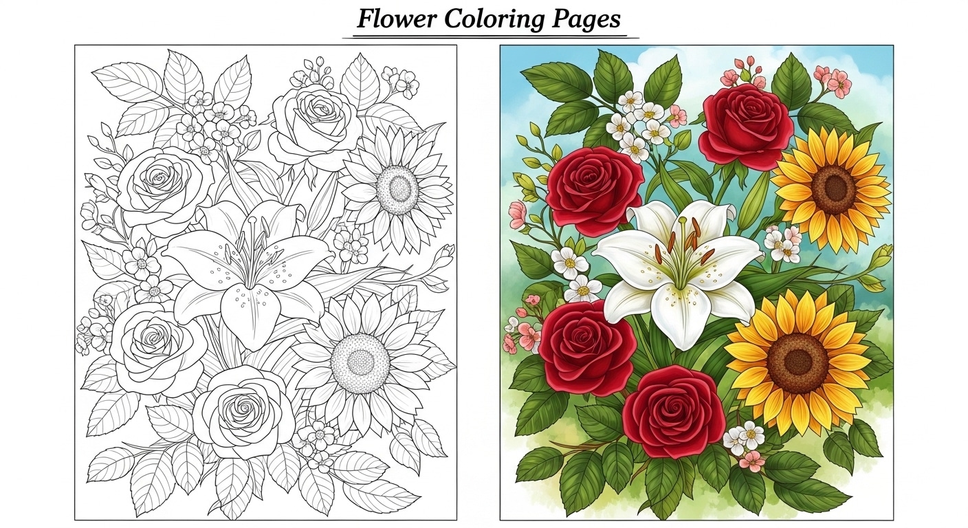 Flower Coloring Pages