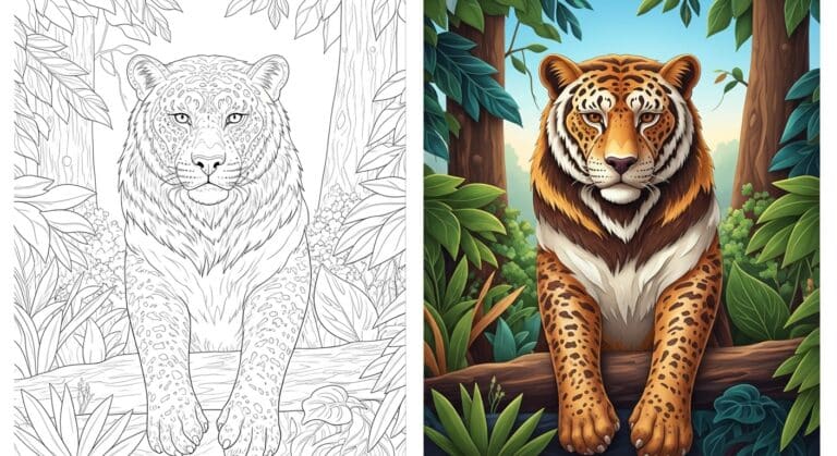 Jungle animal Coloring Pages