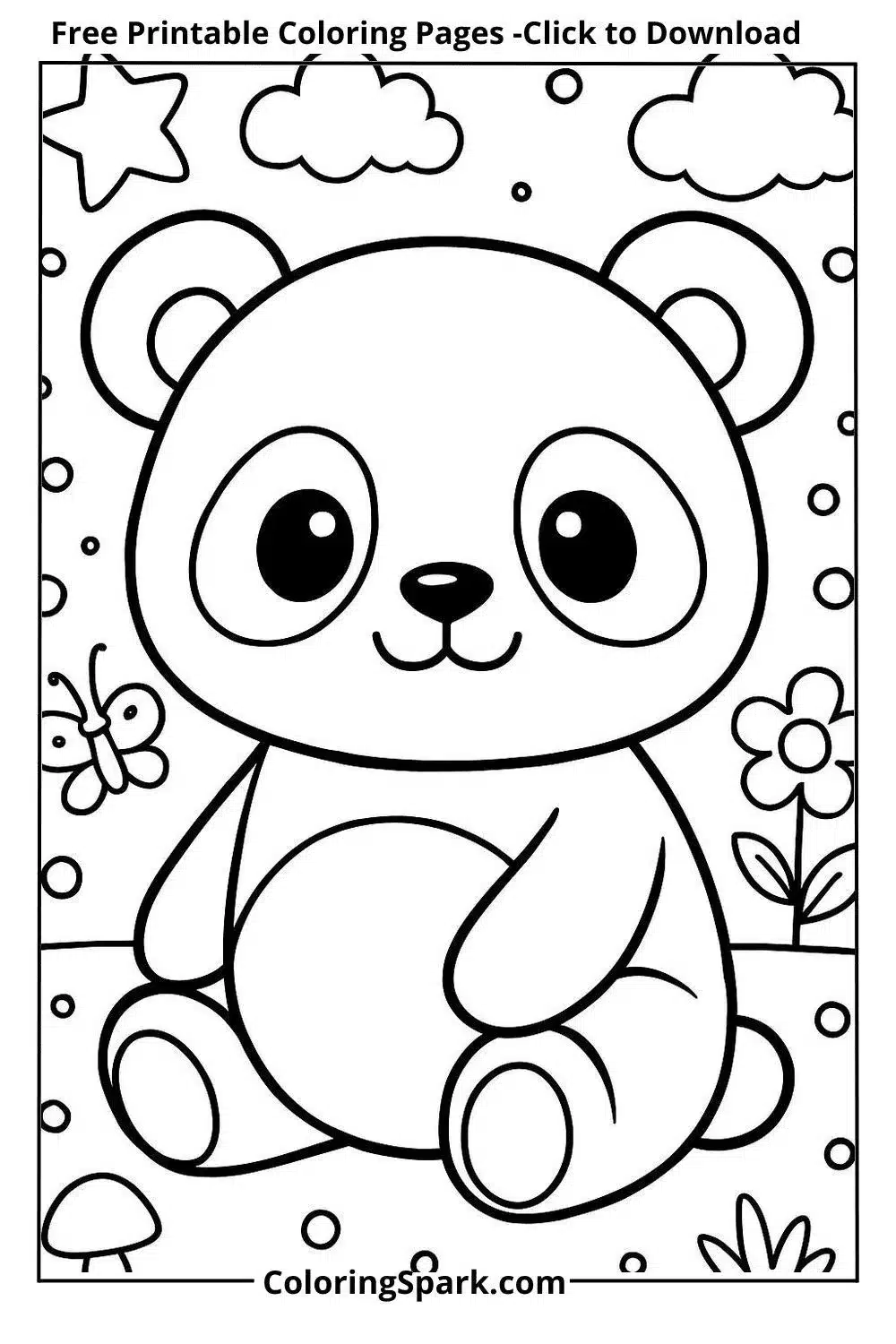 Panda Coloring Pages-chibi panda coloring pages
