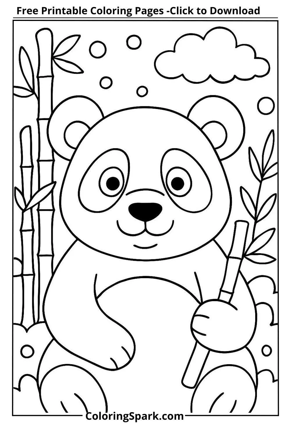 Panda Coloring Pages-panda bear bamboo coloring pages PDF