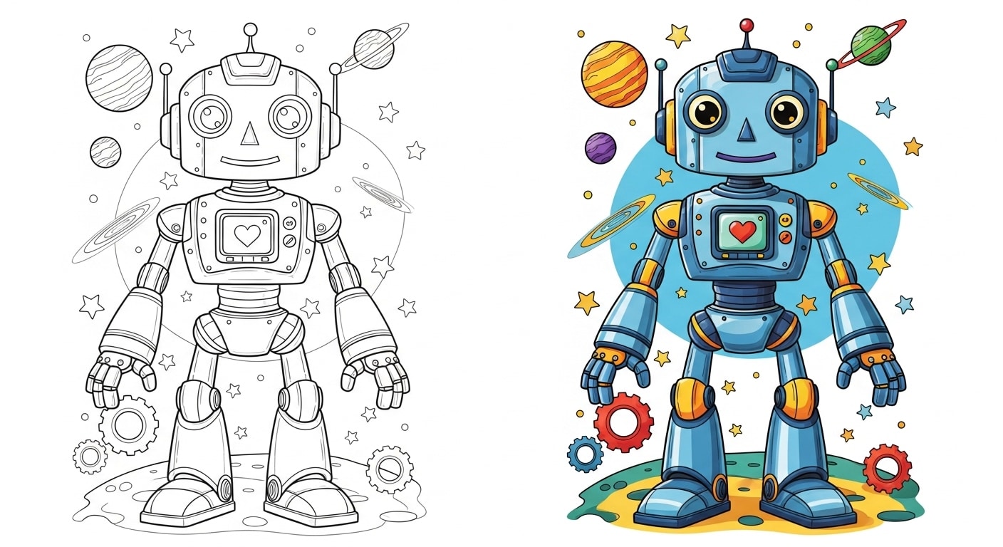 Robot coloring pages