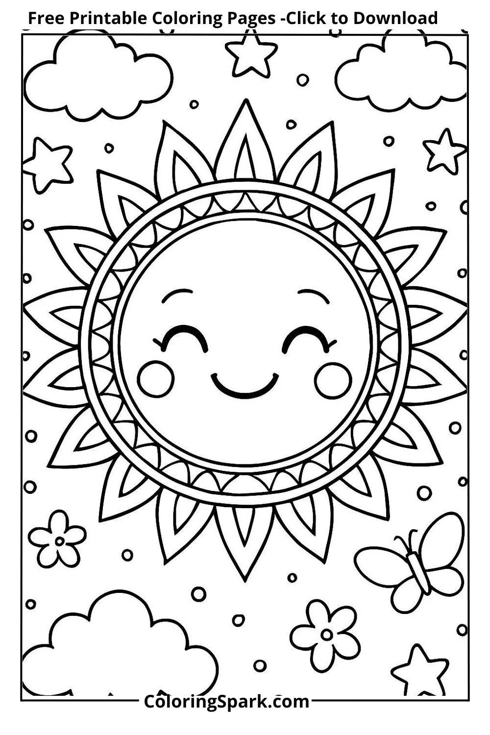 Sun Coloring Pages-sun mandala coloring pages