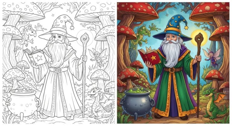Wizard Coloring Pages