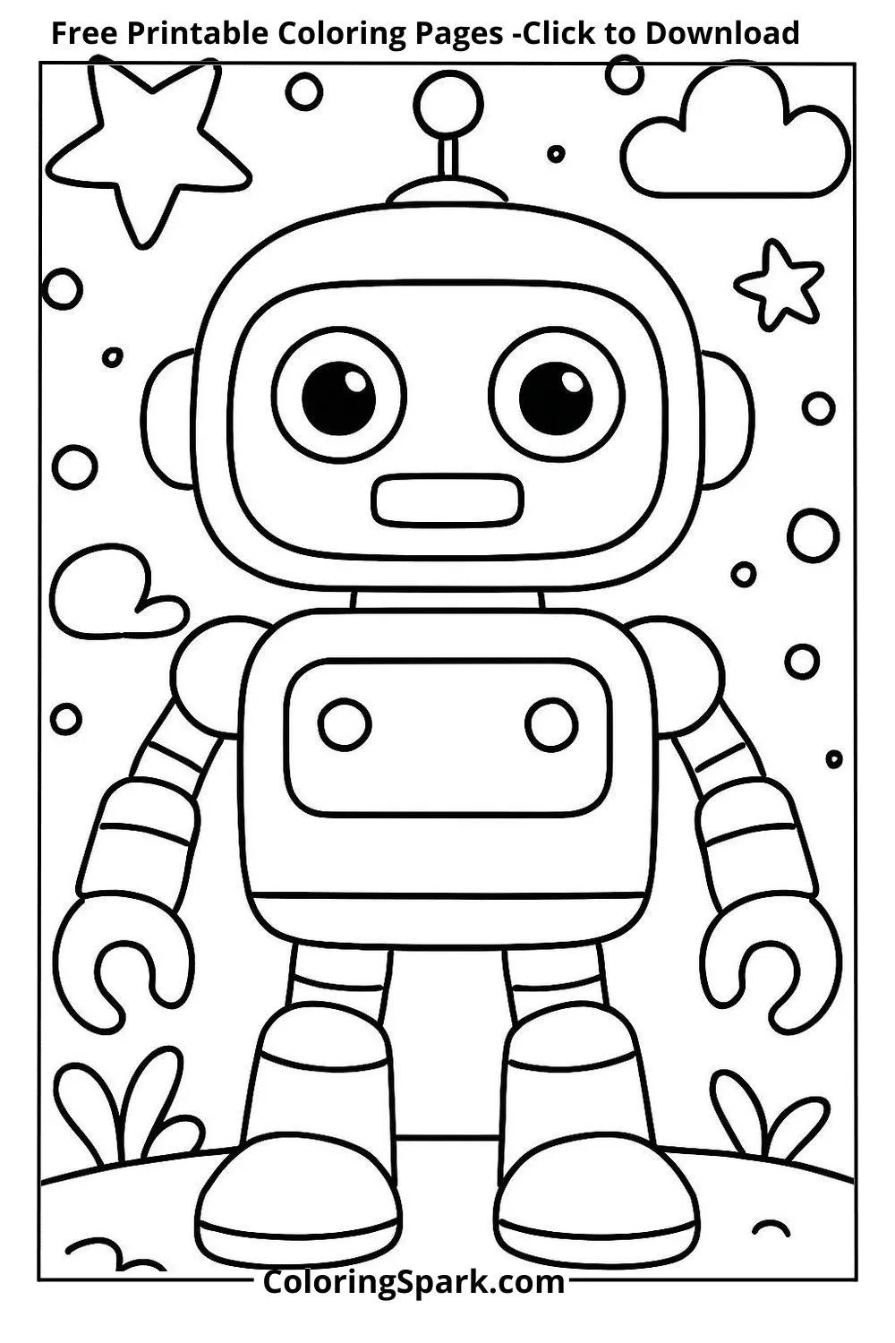 ai robot coloring pages PDF