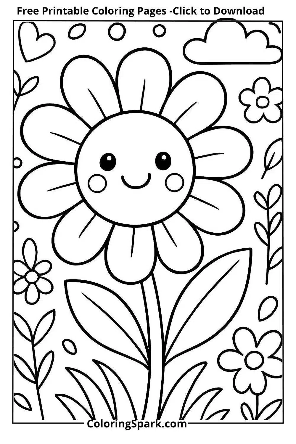 free flower coloring sheets