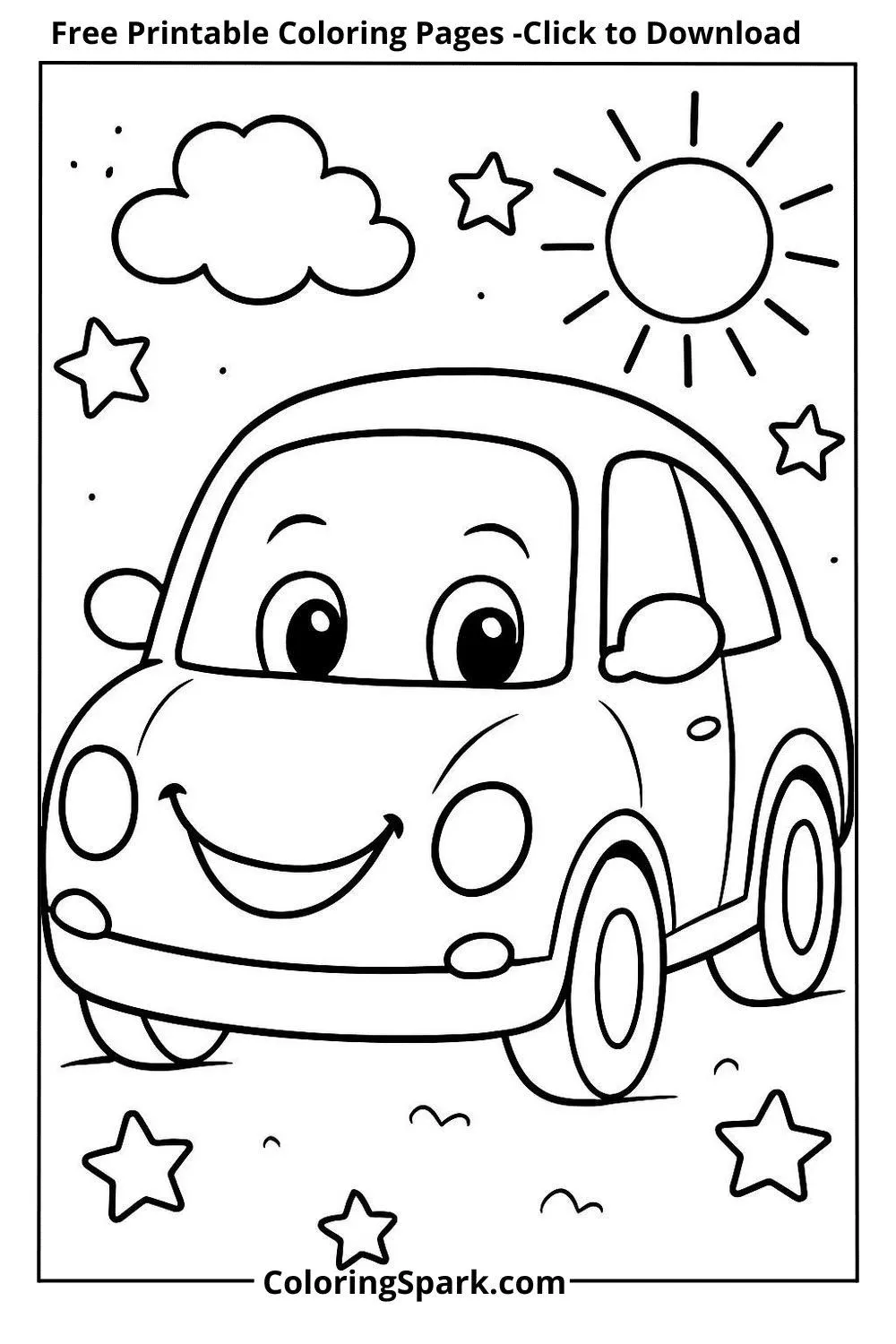 simple car coloring pages