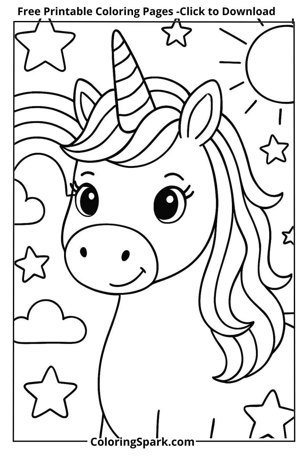 unicorn coloring pages-cute unicorn coloring pages free